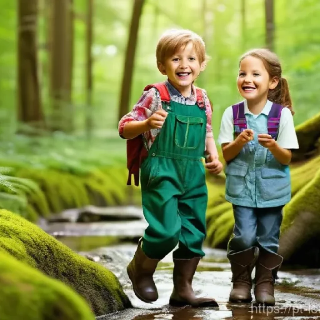 야외 교육 프로그램의 참여 유도 전략 - **Prompt 1: Joyful Forest Explorers**
"A group of diverse children, aged 7-10, exploring a sun-d...