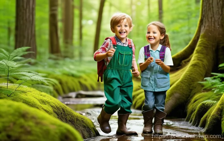 야외 교육 프로그램의 참여 유도 전략 - **Prompt 1: Joyful Forest Explorers**
"A group of diverse children, aged 7-10, exploring a sun-d...